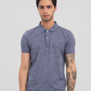 FELIX MELANGE BLUE POLO T-SHIRT